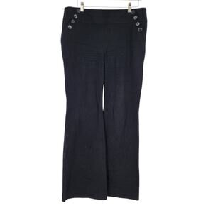 SALE Loft Kate Pant Sailor Flare High Waist Wide-Leg Trousers Black Woman's 12